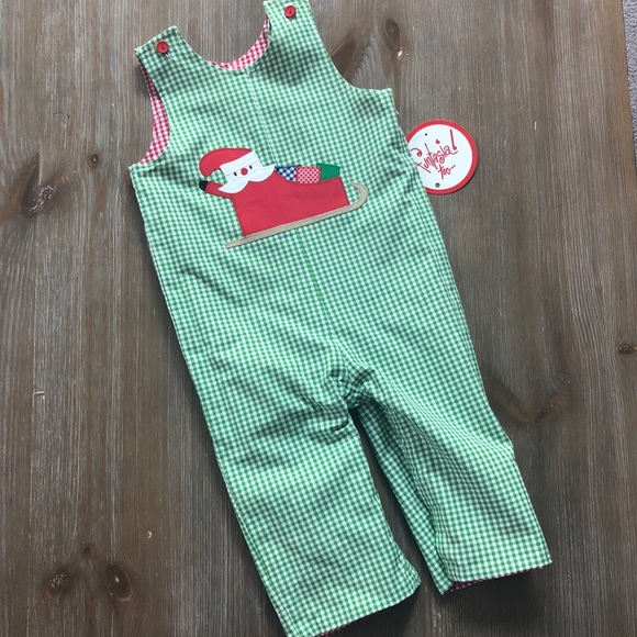 Reverseable Christmas overalls - Picture 2 of 3
